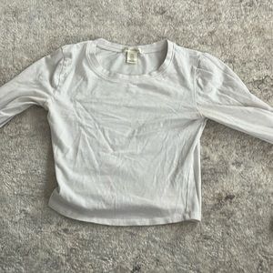 White long sleeve crop top SMALL